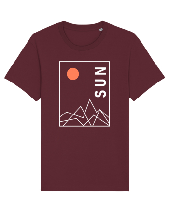 Abstract Sun and Mountains Burgundy