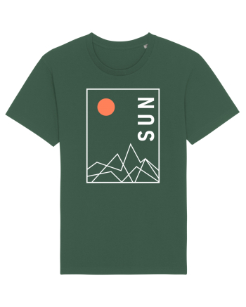 Abstract Sun and Mountains Bottle Green