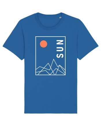 Abstract Sun and Mountains Royal Blue