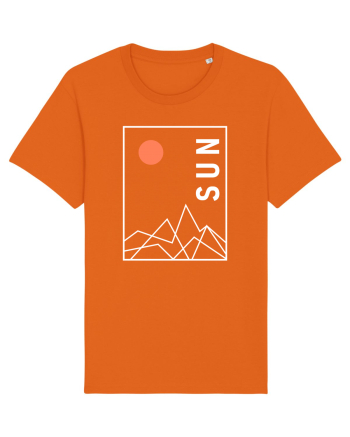 Abstract Sun and Mountains Bright Orange