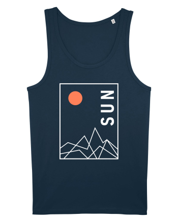 Abstract Sun and Mountains Navy