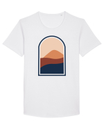Abstract View Tricou mânecă scurtă guler larg Bărbat Skater