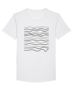 Abstract Waves Tricou mânecă scurtă guler larg Bărbat Skater