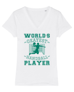 World'S Okayest Handball Player Tricou mânecă scurtă guler V Damă Evoker