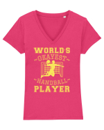 World'S Okayest Handball Player Tricou mânecă scurtă guler V Damă Evoker