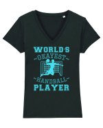 World'S Okayest Handball Player Tricou mânecă scurtă guler V Damă Evoker