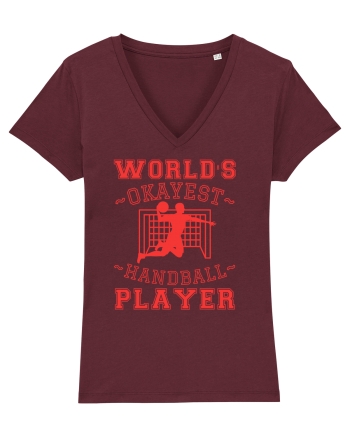 World'S Okayest Handball Player Burgundy