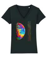 Colorful Planet Tricou mânecă scurtă guler V Damă Evoker