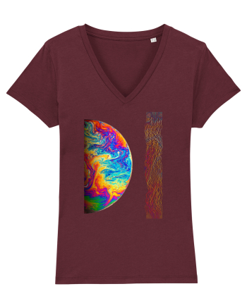 Colorful Planet Burgundy