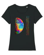 Colorful Planet Tricou mânecă scurtă guler larg fitted Damă Expresser