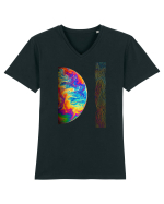 Colorful Planet Tricou mânecă scurtă guler V Bărbat Presenter