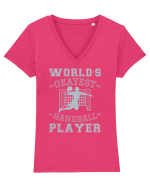 World'S Okayest Handball Player Tricou mânecă scurtă guler V Damă Evoker