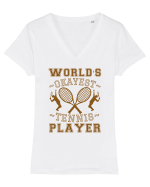 World'S Okayest Tennis Player Tricou mânecă scurtă guler V Damă Evoker
