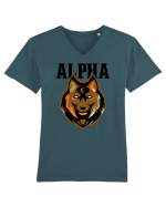 Alpha Wolf Tricou mânecă scurtă guler V Bărbat Presenter