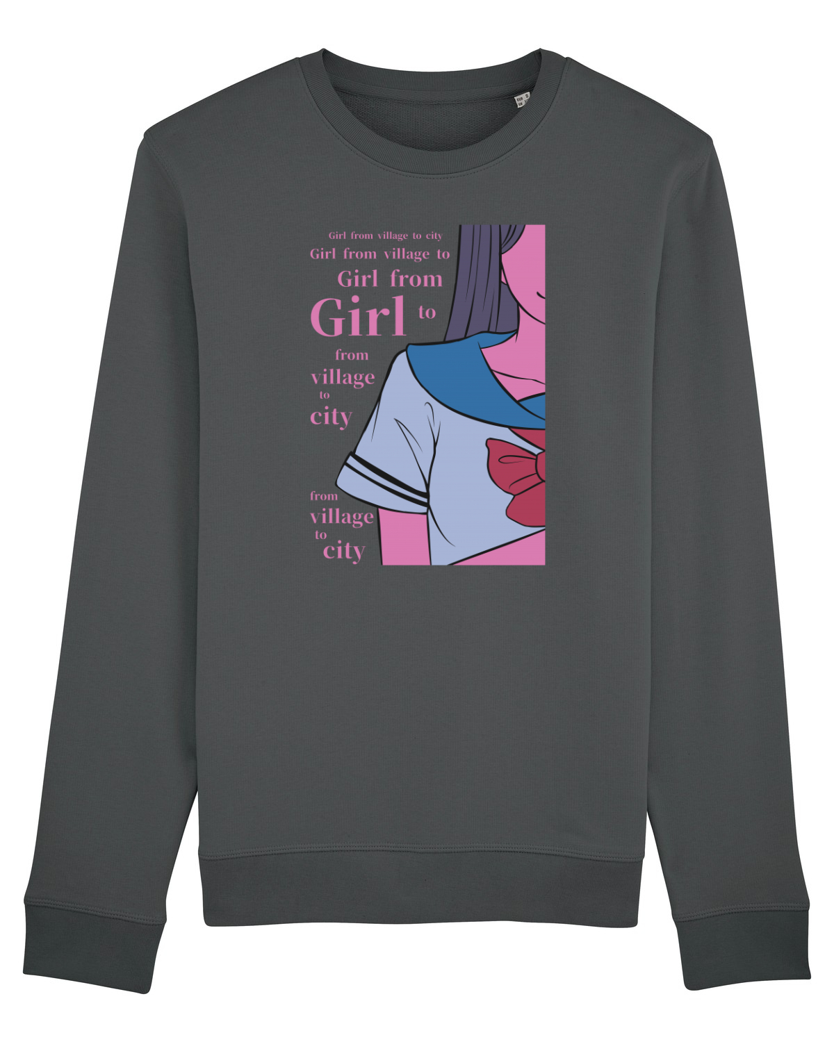Bluză mânecă lungă Unisex Rise Anthracite