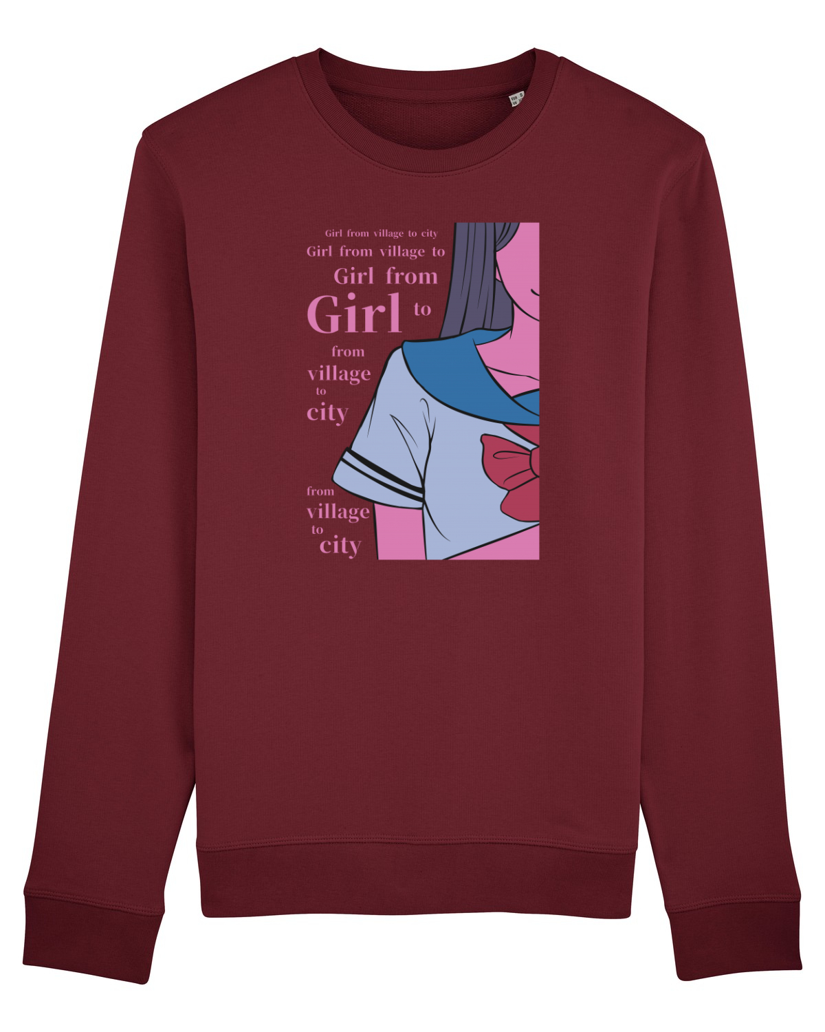 Bluză mânecă lungă Unisex Rise Burgundy