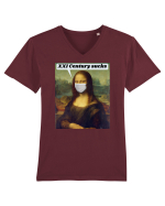 Funny Mona Lisa Tricou mânecă scurtă guler V Bărbat Presenter
