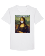 Funny Mona Lisa Tricou mânecă scurtă guler larg Bărbat Skater
