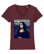 Funny Mona Lisa Tricou mânecă scurtă guler V Damă Evoker