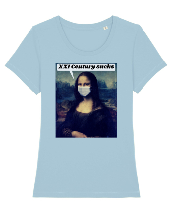 Funny Mona Lisa Sky Blue