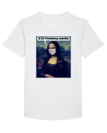 Funny Mona Lisa Tricou mânecă scurtă guler larg Bărbat Skater