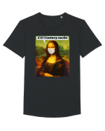 Funny Mona Lisa Tricou mânecă scurtă guler larg Bărbat Skater