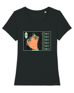 Suki! Suki! Tricou mânecă scurtă guler larg fitted Damă Expresser