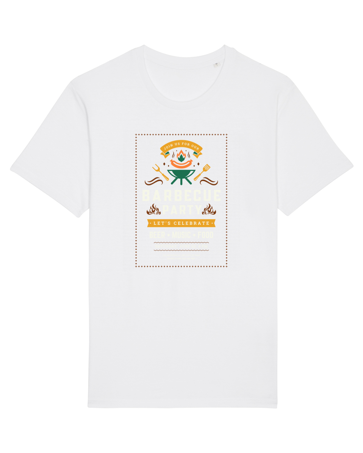 Tricou mânecă scurtă Unisex Rocker White