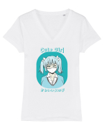 Cute Girl Tricou mânecă scurtă guler V Damă Evoker