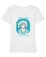 Cute Girl Tricou mânecă scurtă guler larg fitted Damă Expresser