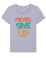 Never Give Up Tricou mânecă scurtă guler larg fitted Damă Expresser