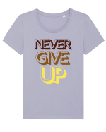 Never Give Up Tricou mânecă scurtă guler larg fitted Damă Expresser