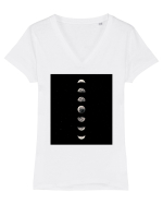 Moon Phases Tricou mânecă scurtă guler V Damă Evoker