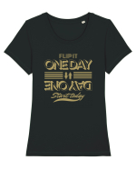 Day One- Start Today Tricou mânecă scurtă guler larg fitted Damă Expresser