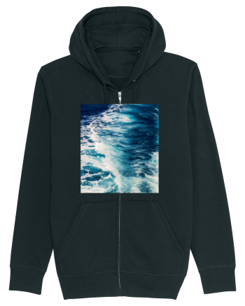 Deep Blue Waves Black