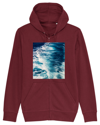 Deep Blue Waves Burgundy