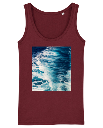 Deep Blue Waves Burgundy