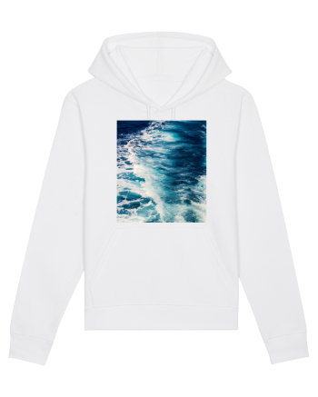 Deep Blue Waves White