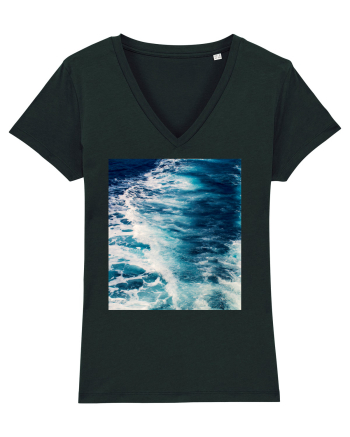 Deep Blue Waves Black