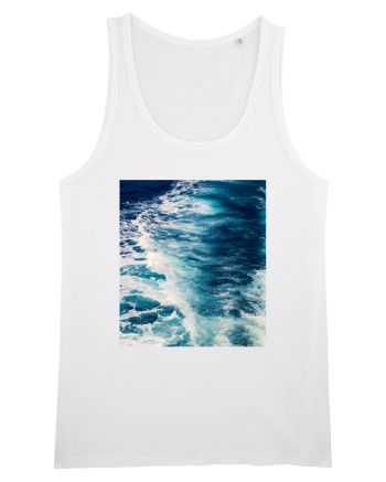 Deep Blue Waves White
