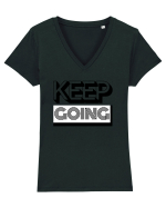 Keep Going Tricou mânecă scurtă guler V Damă Evoker