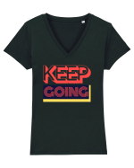 Keep Going Tricou mânecă scurtă guler V Damă Evoker