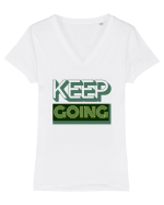 Keep Going Tricou mânecă scurtă guler V Damă Evoker
