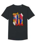 Art Is Life Tricou mânecă scurtă guler larg Bărbat Skater