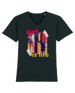 Art Is Life Tricou mânecă scurtă guler V Bărbat Presenter