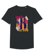 Art Is Life Tricou mânecă scurtă guler larg Bărbat Skater