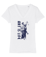 Art Is Life Tricou mânecă scurtă guler V Damă Evoker
