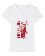 Art Is Life Tricou mânecă scurtă guler V Damă Evoker