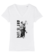 Art Is Life Tricou mânecă scurtă guler V Damă Evoker
