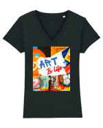 Art Is Life Tricou mânecă scurtă guler V Damă Evoker